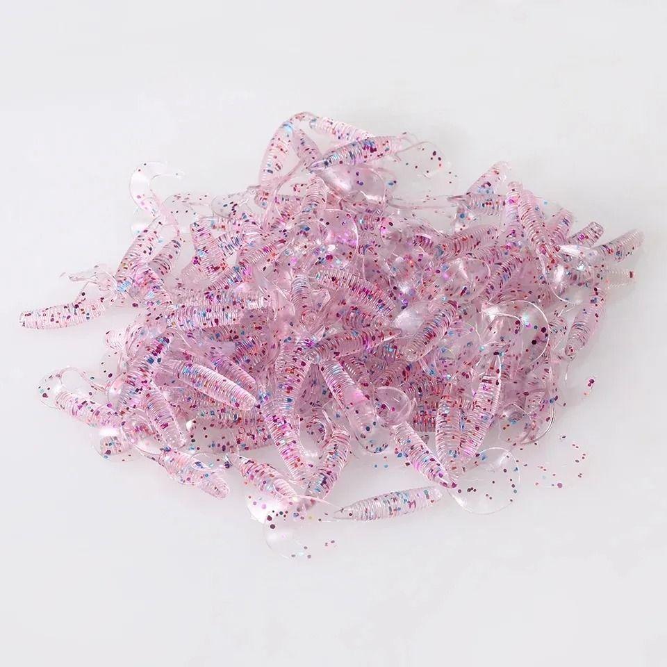 Pack 100 Señuelos Pesca Cebo Blando Gusano Silicona 4cm-3