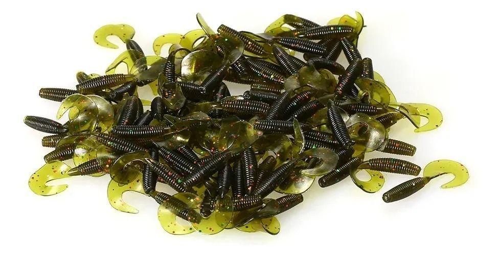 Pack 100 Señuelos Pesca Cebo Blando Gusano Silicona 4cm-4
