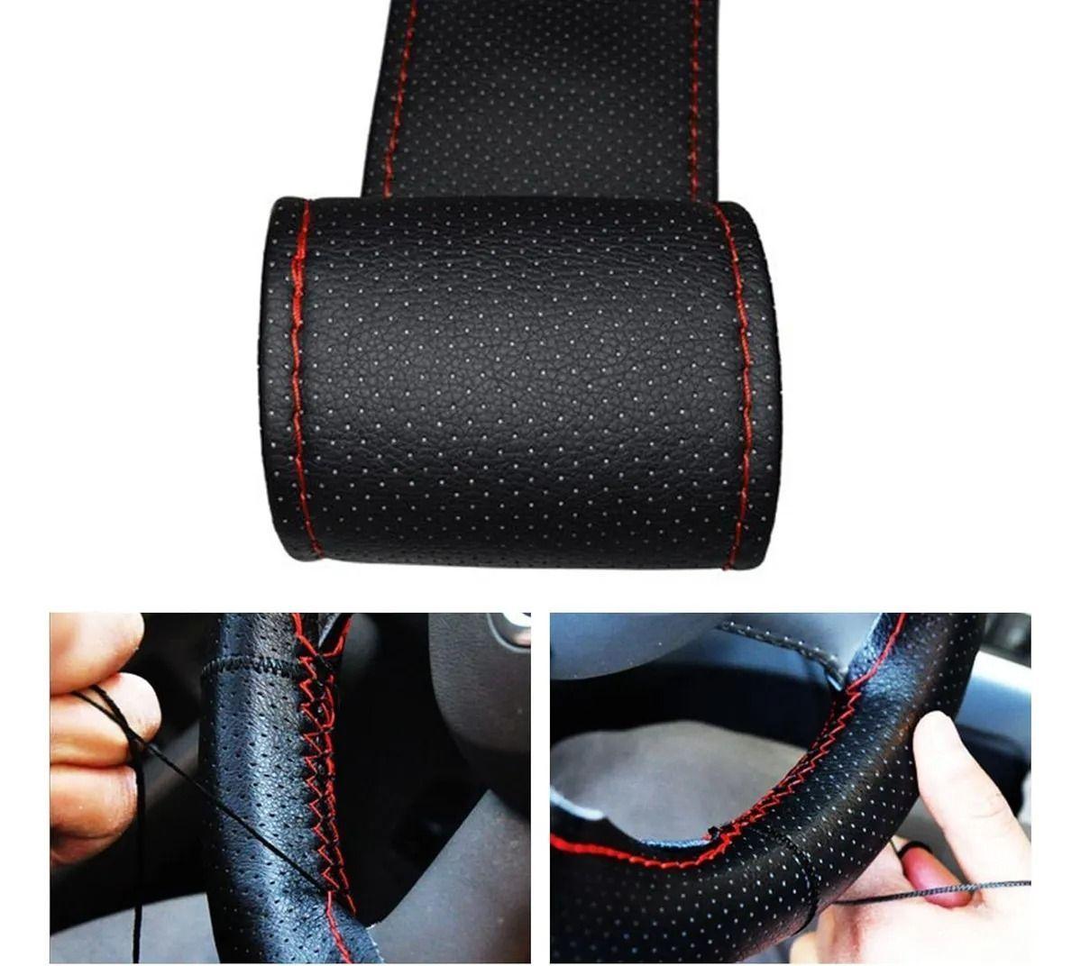 Cubre Volante Eco Cuero 38cm Para Coser Con Hilo Y Aguja-3