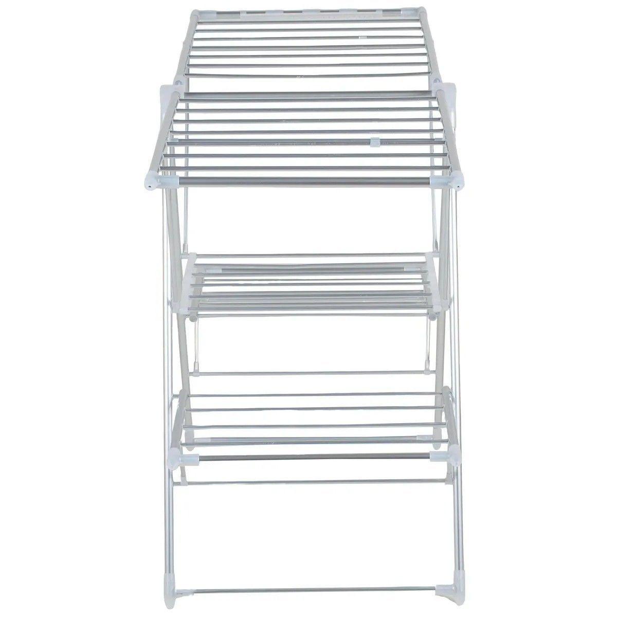 Tendedero De Ropa Doble Piso Aluminio 156x61x97 Cm Blanco-2