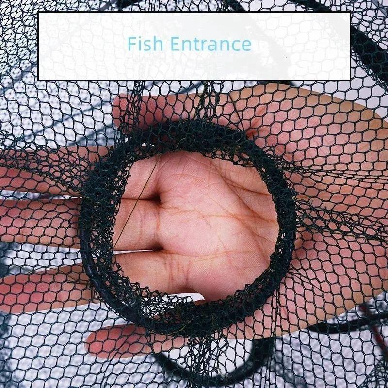 Malla Red Jaula Trampa Para Pesca Plegable De 2 Orificios-3