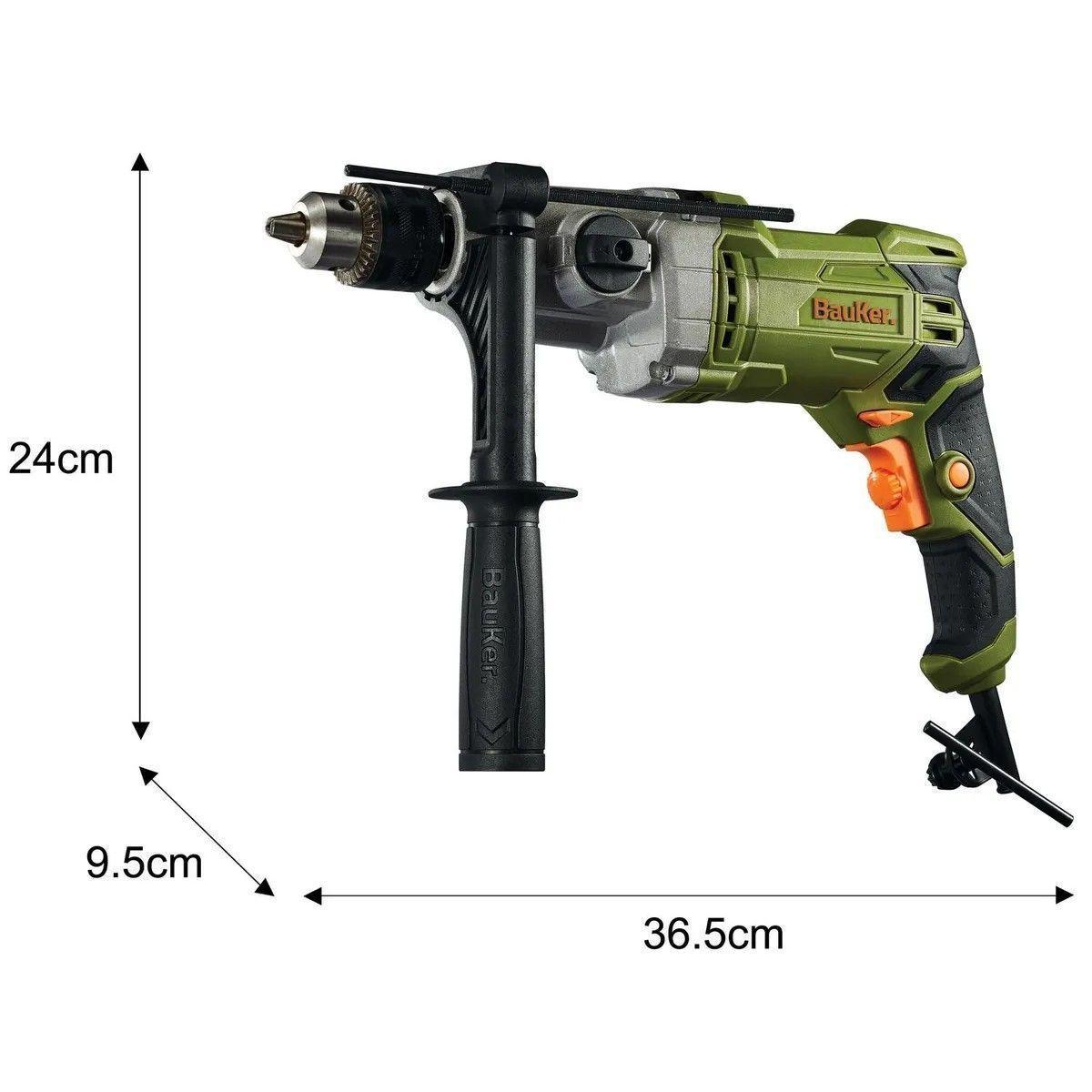 Taladro Percutor Eléctrico 13 mm 1050W 220 Con Maleta Bauker-6