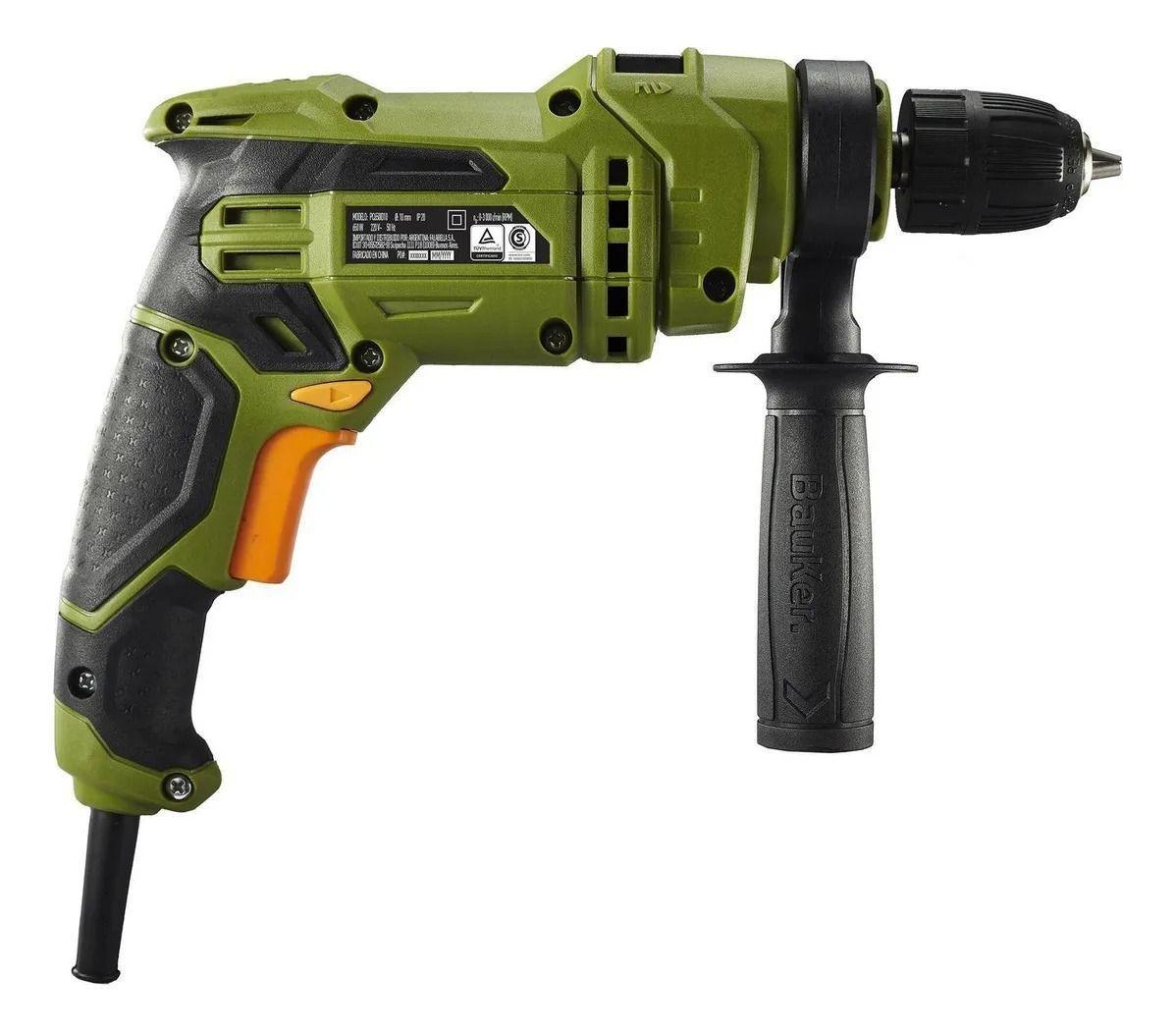 Taladro Percutor Eléctrico Bauker 650w 10mm Color Verde-3