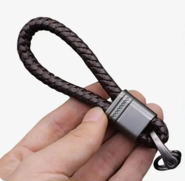 Llavero De Cuerda Cuero Pu Tejido Accesorio Moda Coche Auto-1