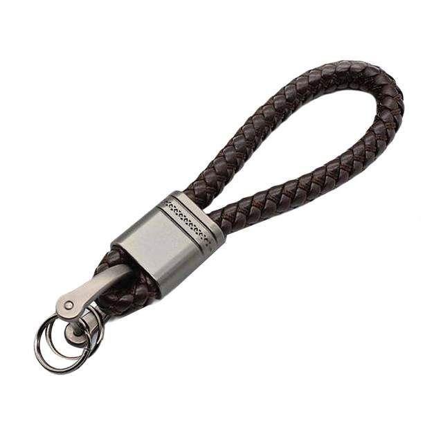 Llavero De Cuerda Cuero Pu Tejido Accesorio Moda Coche Auto-3