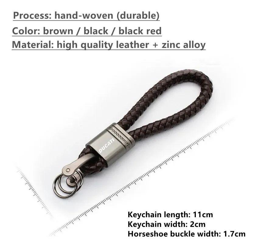 Llavero De Cuerda Cuero Pu Tejido Accesorio Moda Coche Auto-4