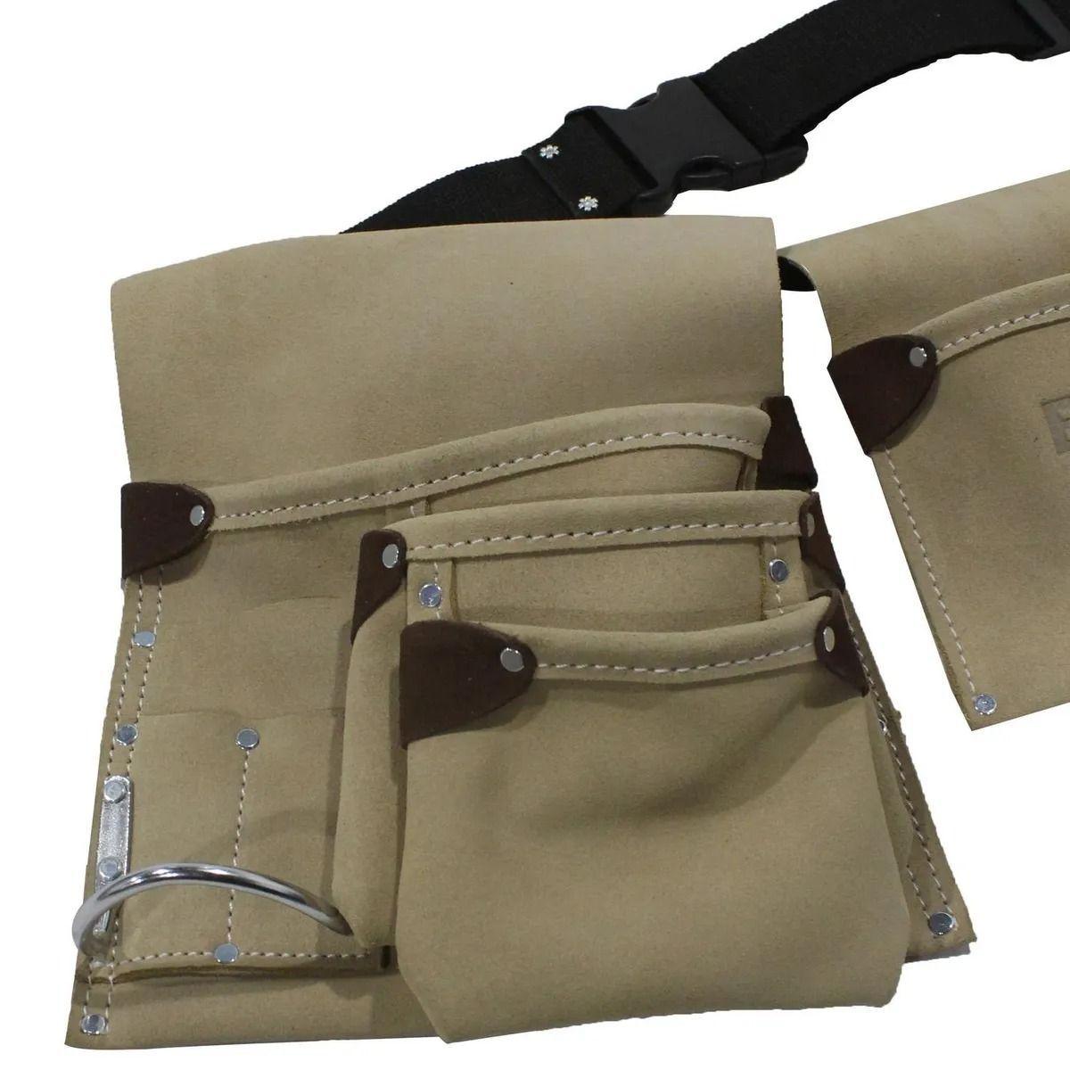 Cinturón Porta Herramientas 13 Bolsillos Color Cuero Bauker -2