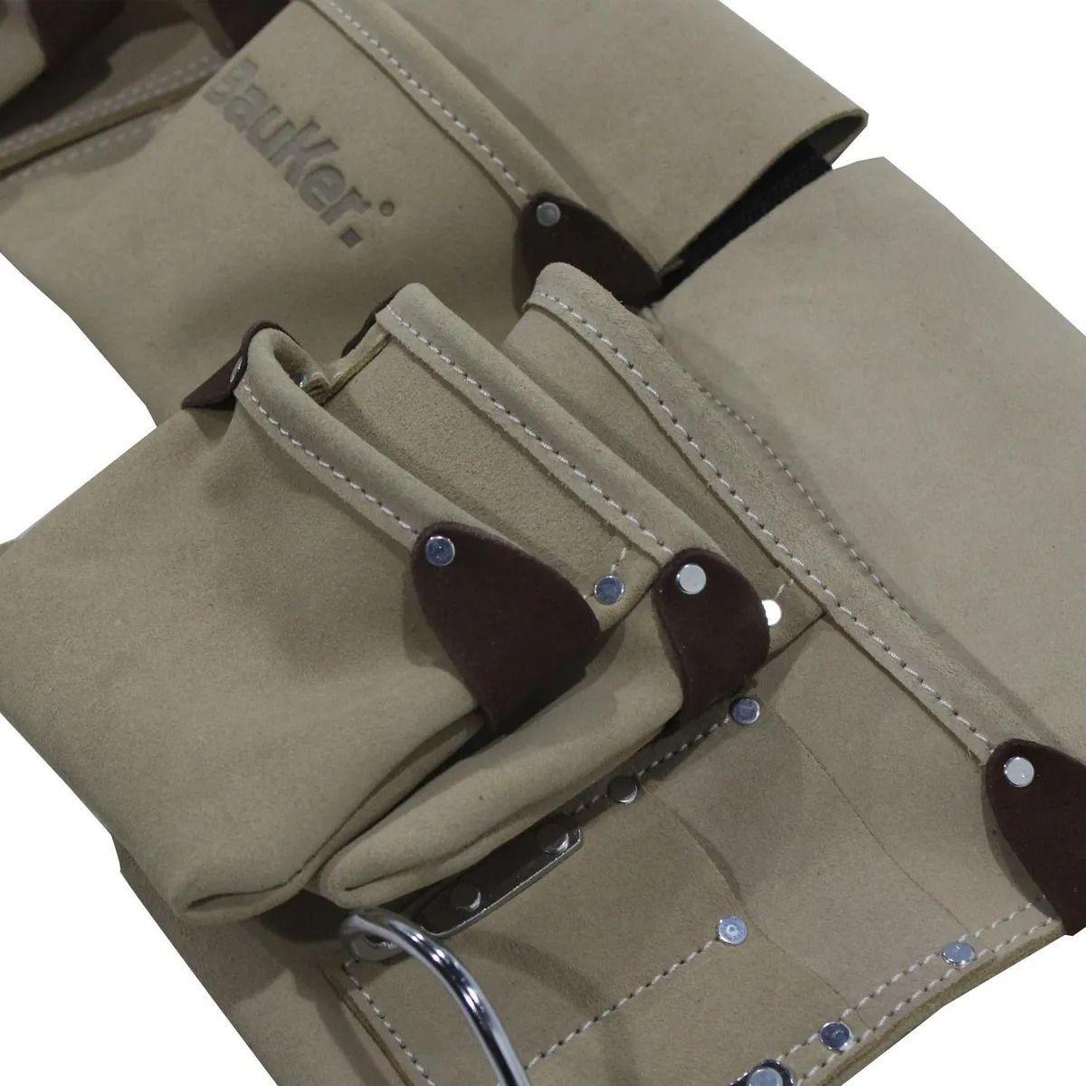 Cinturón Porta Herramientas 13 Bolsillos Color Cuero Bauker -3