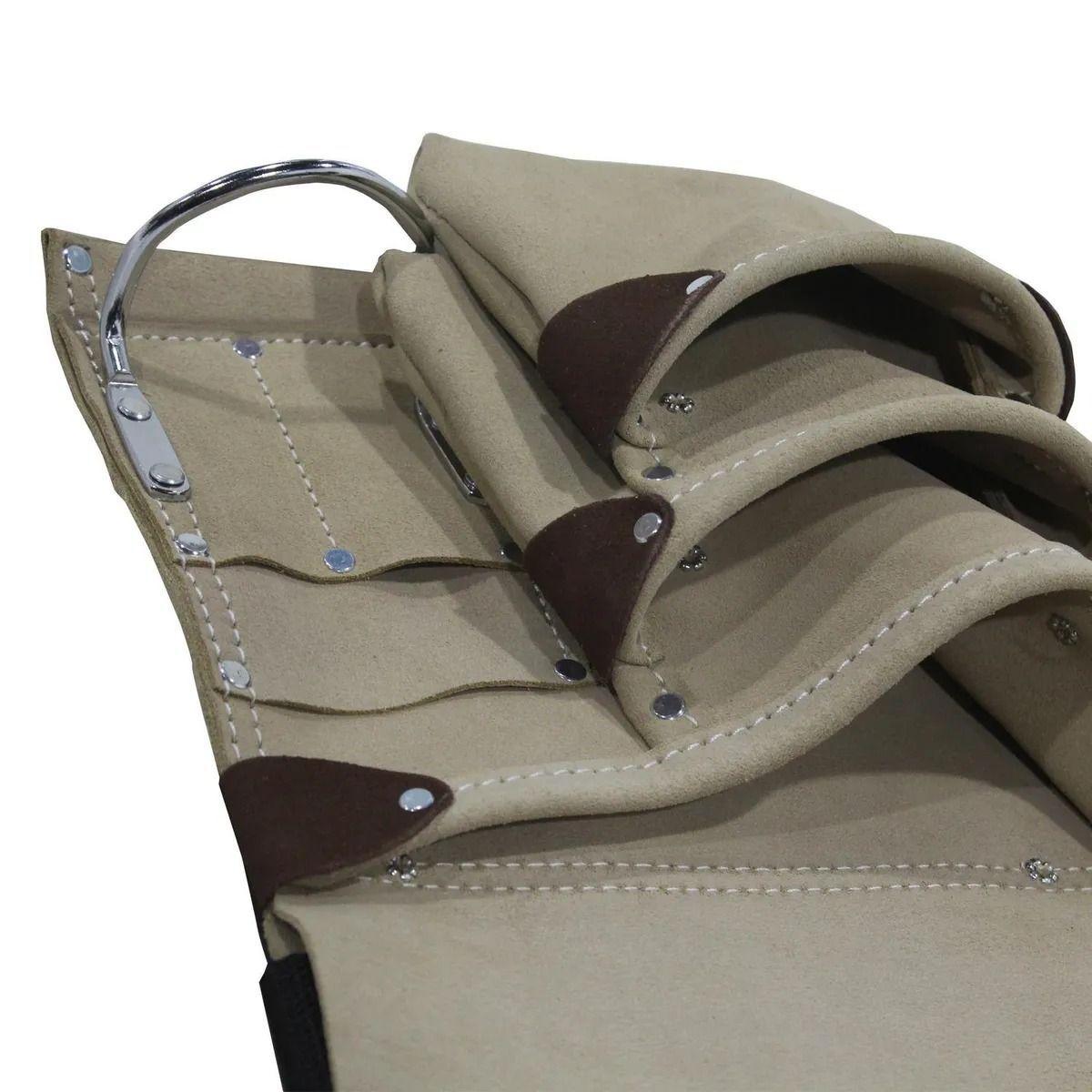 Cinturón Porta Herramientas 13 Bolsillos Color Cuero Bauker -5