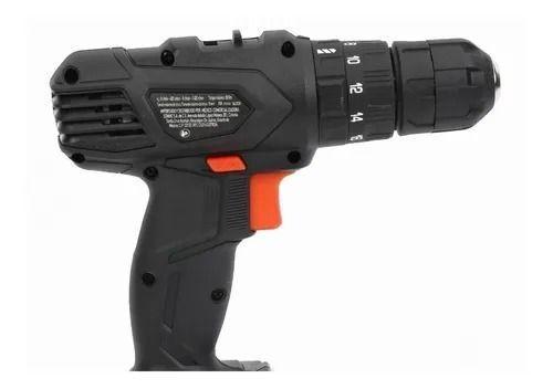 Taladro Percutor Inalambrico 10 Mm 12 V Con Batería Bauker Color Negro Frecuencia 60-2