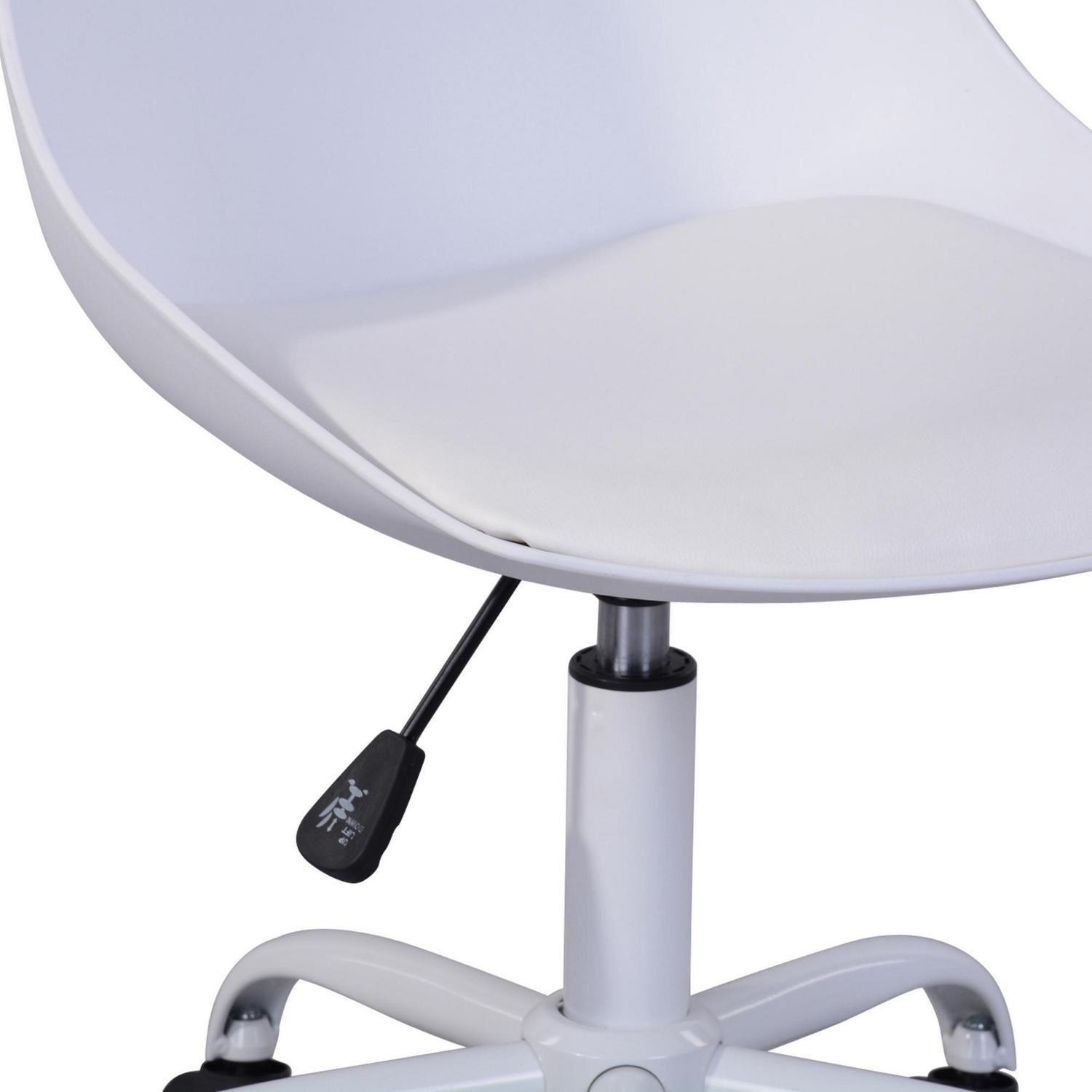 Silla Escritorio Pc Moorish Blanca Eco Cuero Con Ruedas-1