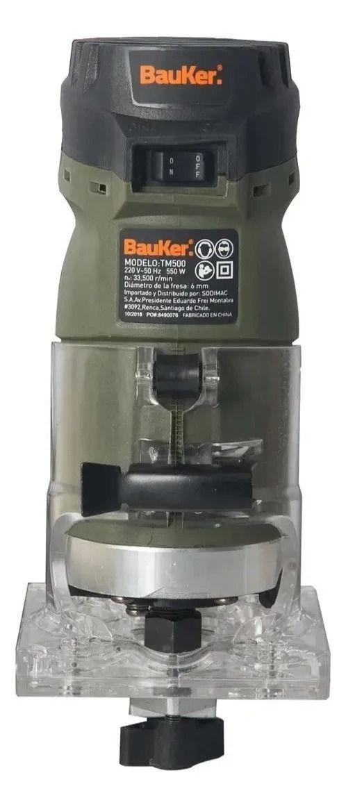 Fresadora Eléctrica Bauker 550 W + 6 Fresas Tm500-k1 33500rp-1