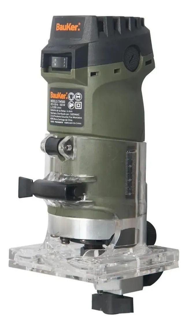 Fresadora Eléctrica Bauker 550 W + 6 Fresas Tm500-k1 33500rp-4