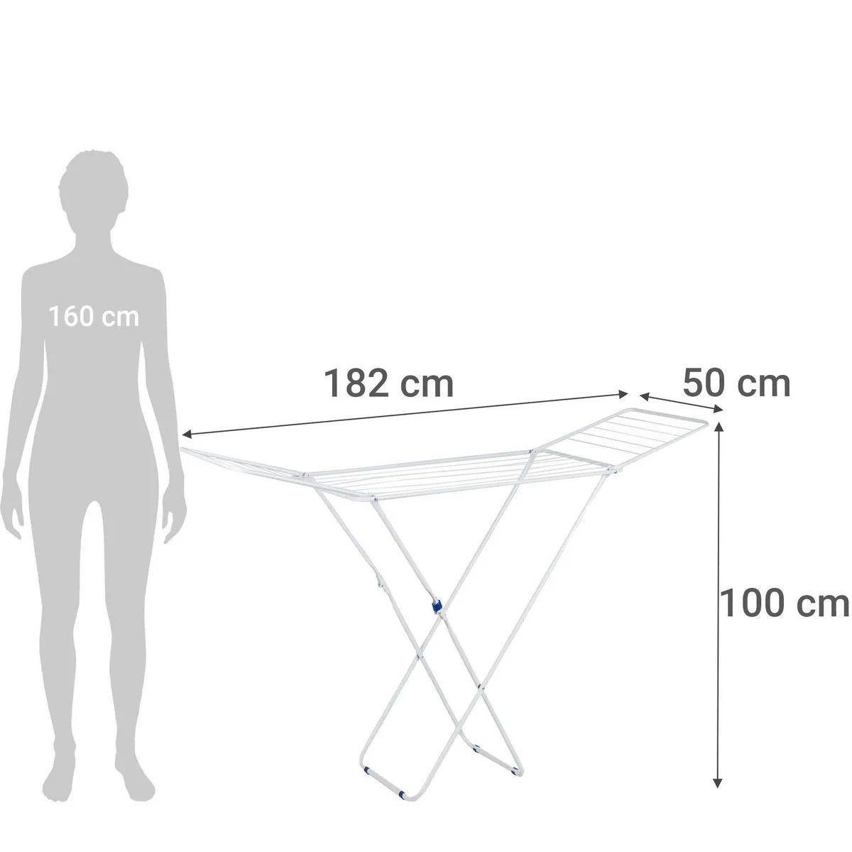 Tendedero De Ropa Piso Acero 182x50 Cm Blanco-6