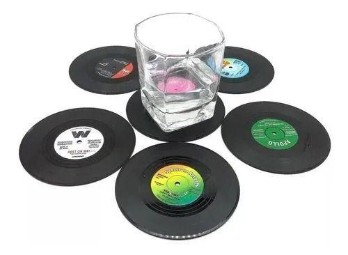 Posavasos De Vinilos - 6 Posavasos De Disco Moda Estilo Bar-3