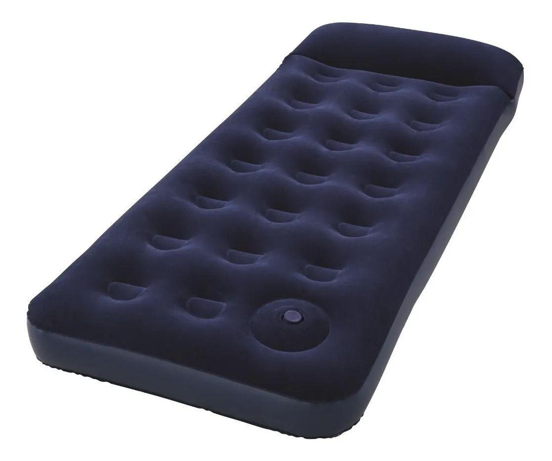 Colchon Inflable 1 Plaza 185x76x28 - Inflador Incorporado!! Color Azul-3