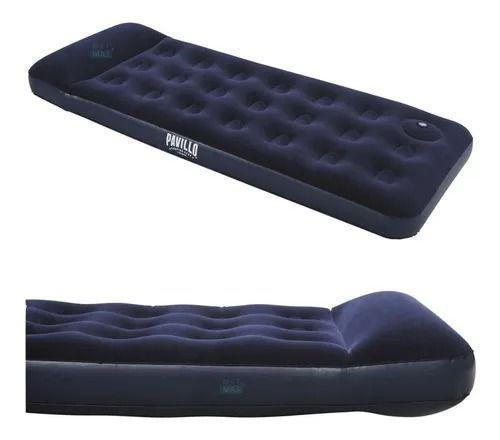 Colchon Inflable 1 Plaza 185x76x28 - Inflador Incorporado!! Color Azul-4