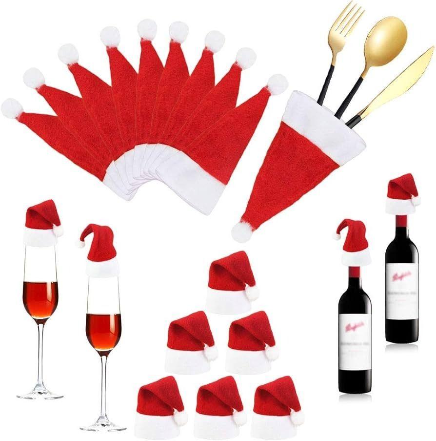  Mini Sombreros Navideños Decorativo Para Cubiertos x10-4