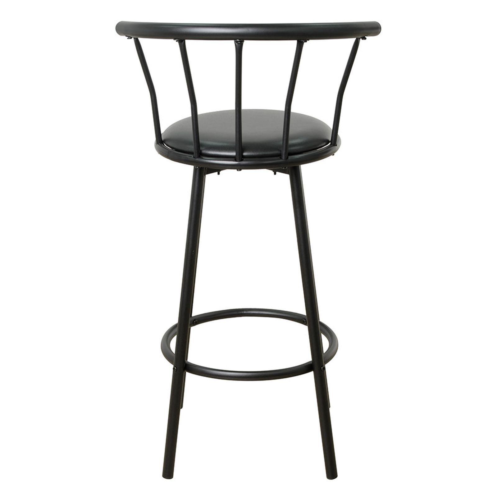 Silla Bar Alta Giratoria Elegante Moderna Resistente Negro-3