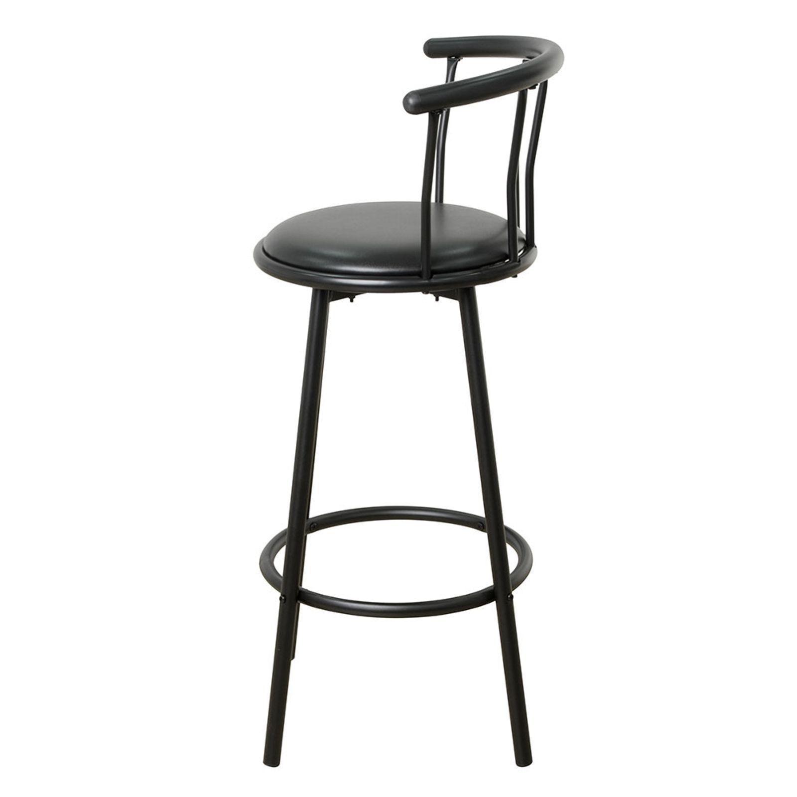 Silla Bar Alta Giratoria Elegante Moderna Resistente Negro-2