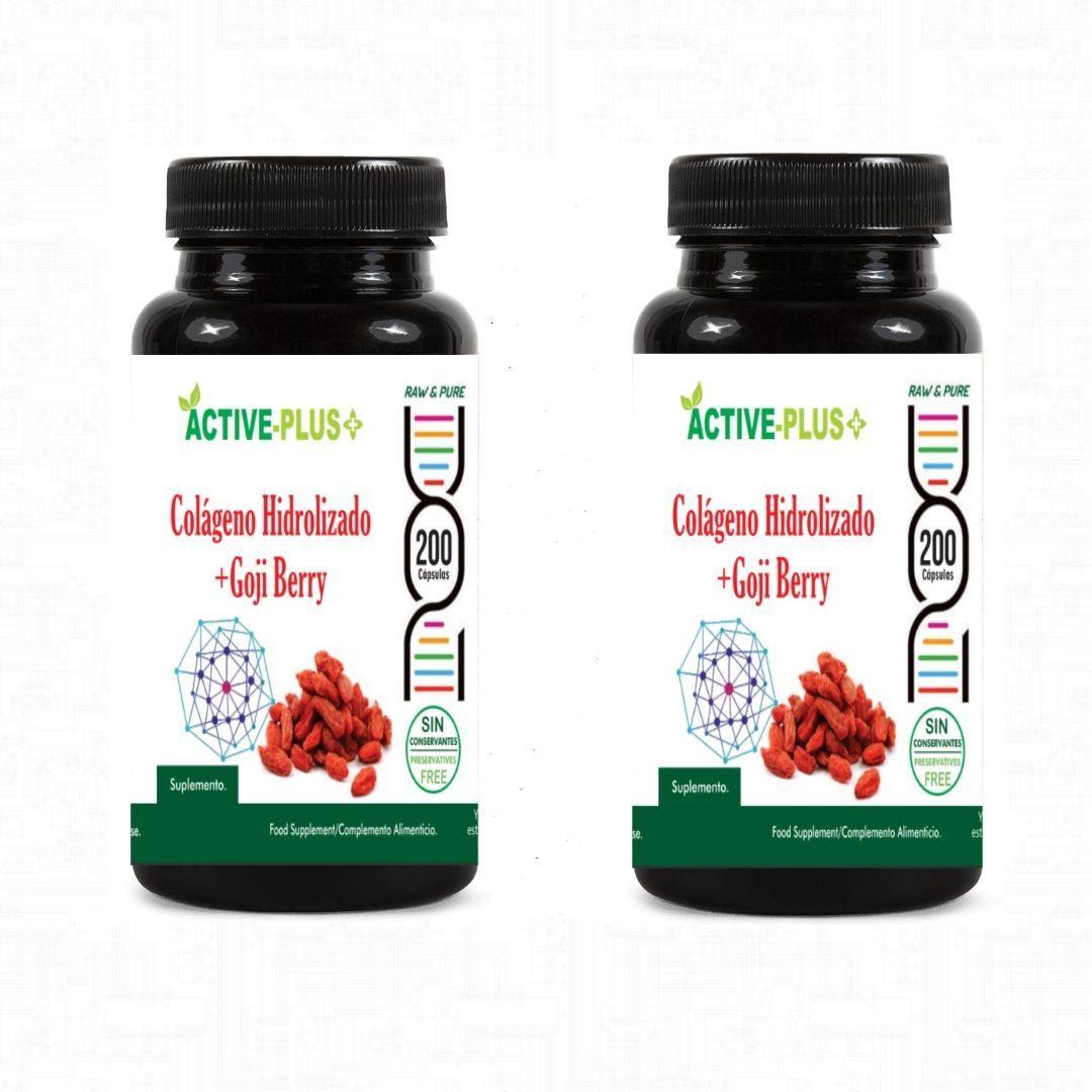 Colageno Hidrolizado  Goji Berry 2 frascos 200 Cápsulas De 500mg c/u-0