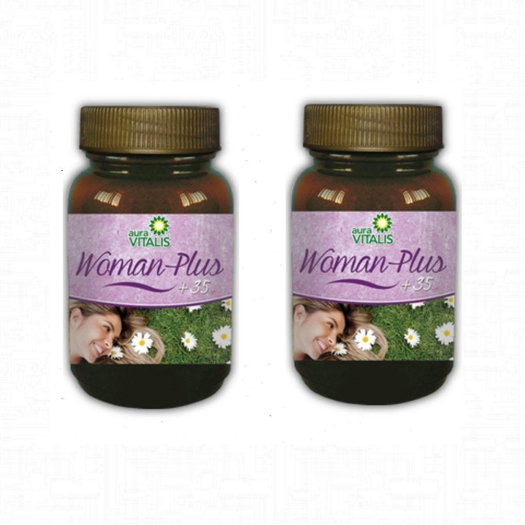 pack 2 frascos Woman Plus + 35 - 90 Caps c/u Colageno Maca-0