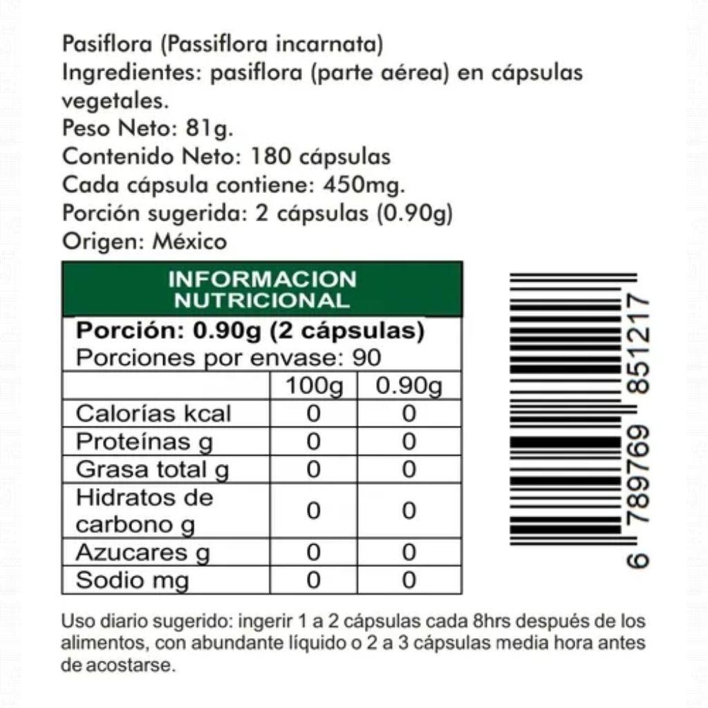 Pasiflora 2 Frascos 180 Cápsulas C/u De 450mg-1