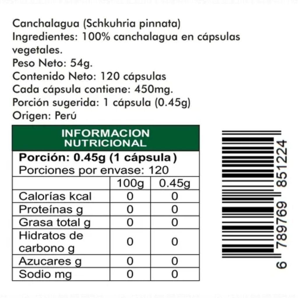 Canchalagua 120 Cáps De 450mg 100% Natural Diurético Riñones-1