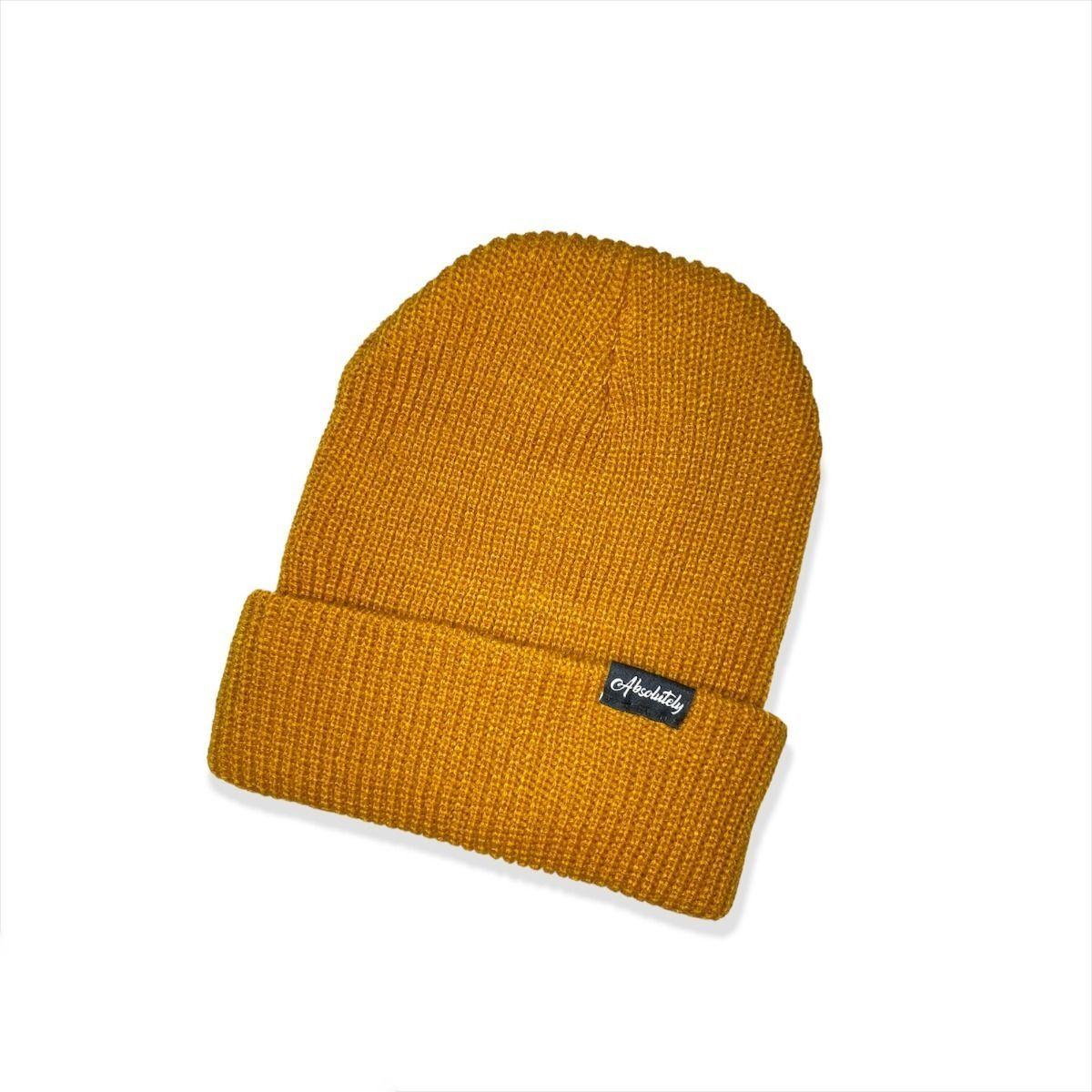 Beanie Gorro Lana Amarillo Mostaza Hombre Mujer Unisex-0