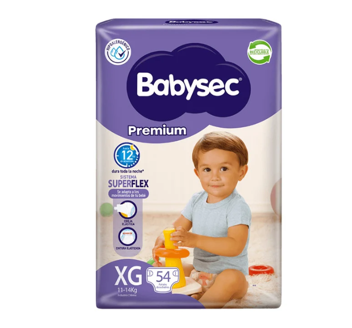 Pañales Babysec Premium XG 112 pañales-0