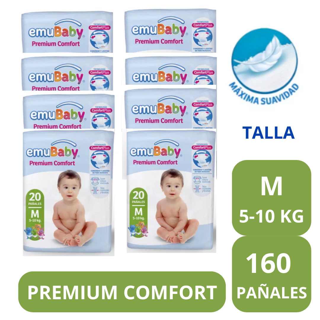 Pañal Emubaby Comfort X8 Paquetes Talla M-1
