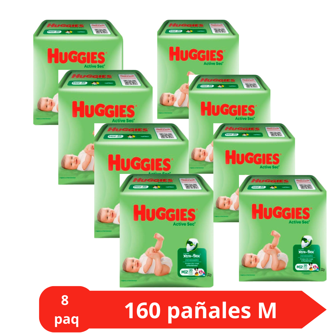 Huggies Active Sec M X8 Paquetes -1