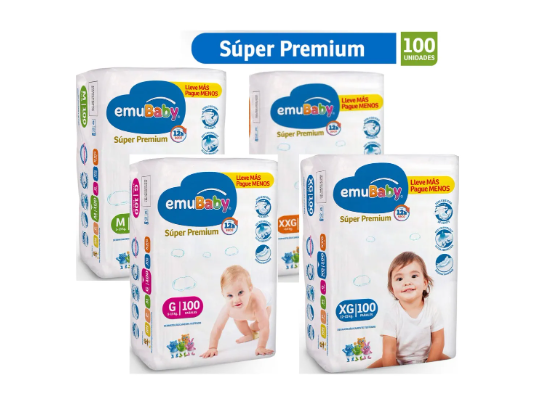 Pañal Emubaby Super Premium Xxg 100 Un-1