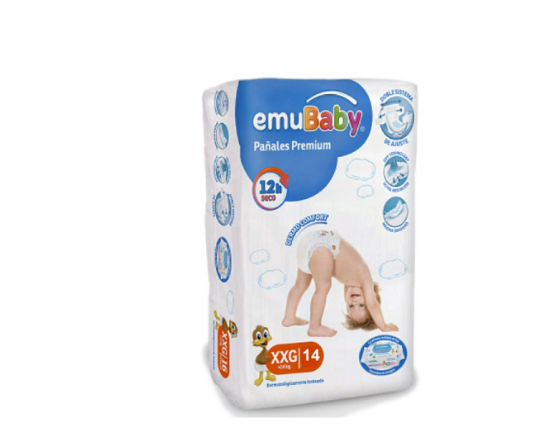 Pañales Emubaby Premium XXG X4 paquetes 56 pañales-1