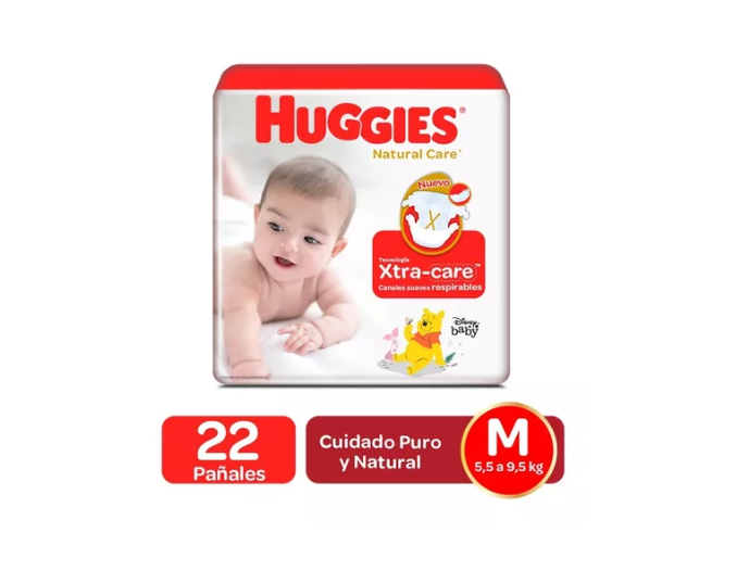 Pañales Huggies Natural Care M 176 Unidades-1