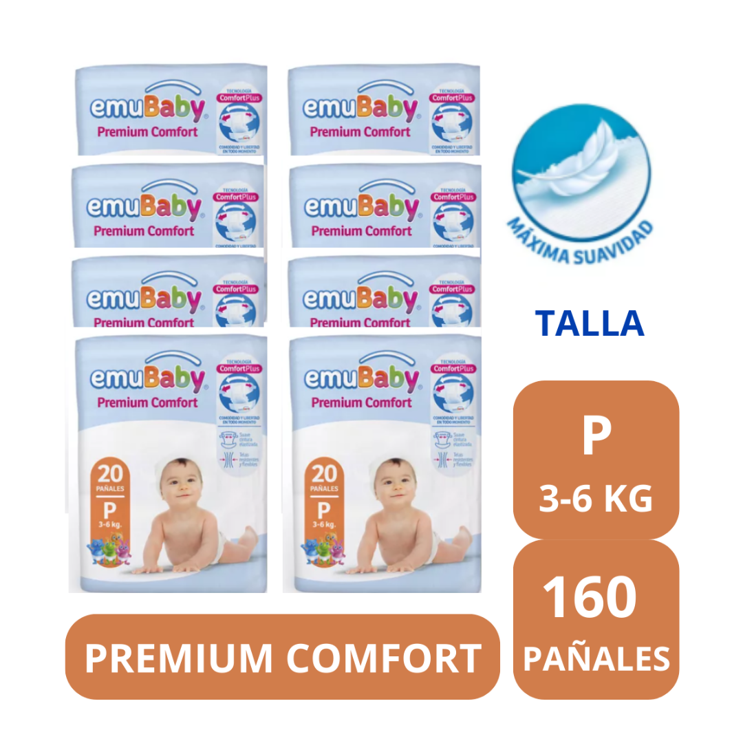 Pañal Emubaby Comfort X8 Paquetes Talla P-1