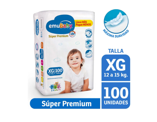 Pañal Emubaby Super Premium Xg 100 Un-0