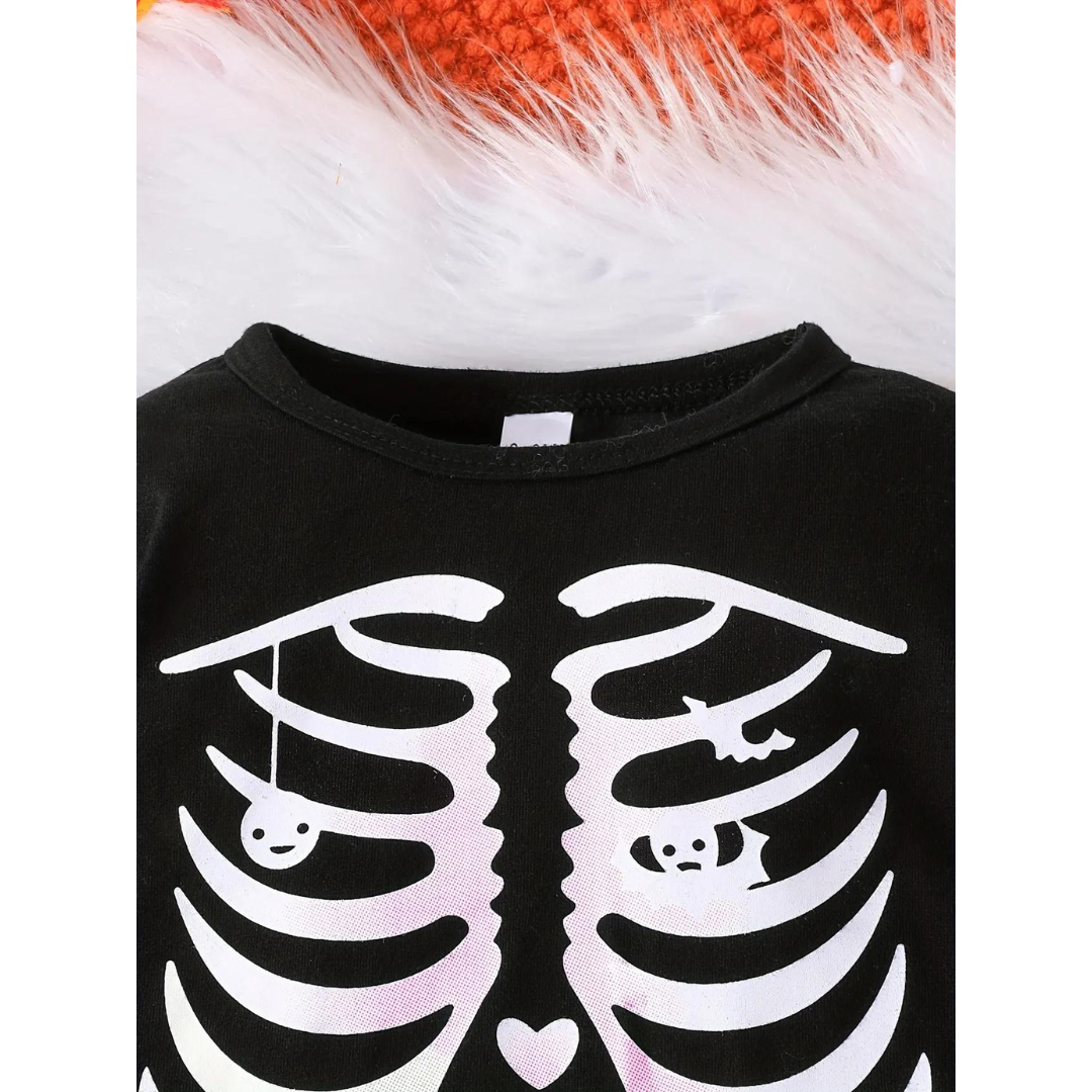 Conjunto Halloween Esqueleto Bebe Niña-2