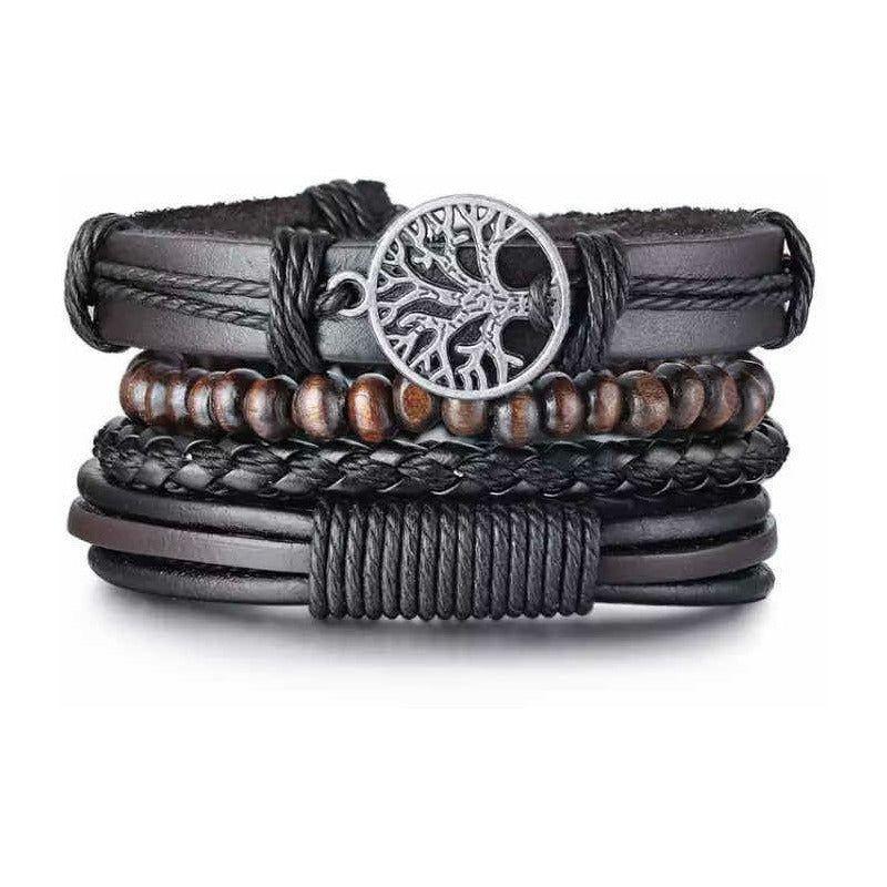 Pulsera Árbol De La Vida, Brazalete Ajustable Cuero Eco 21-0