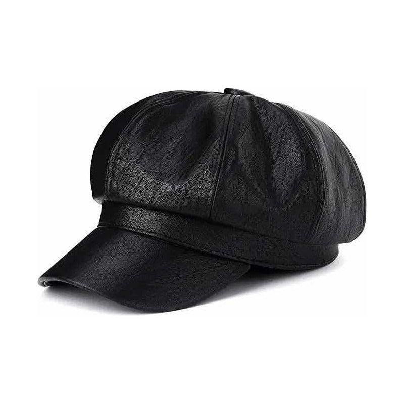 Gorra Femenina Estilo Boina Callejera, Moda Urbana Sombrero Negro Talla Unica-3