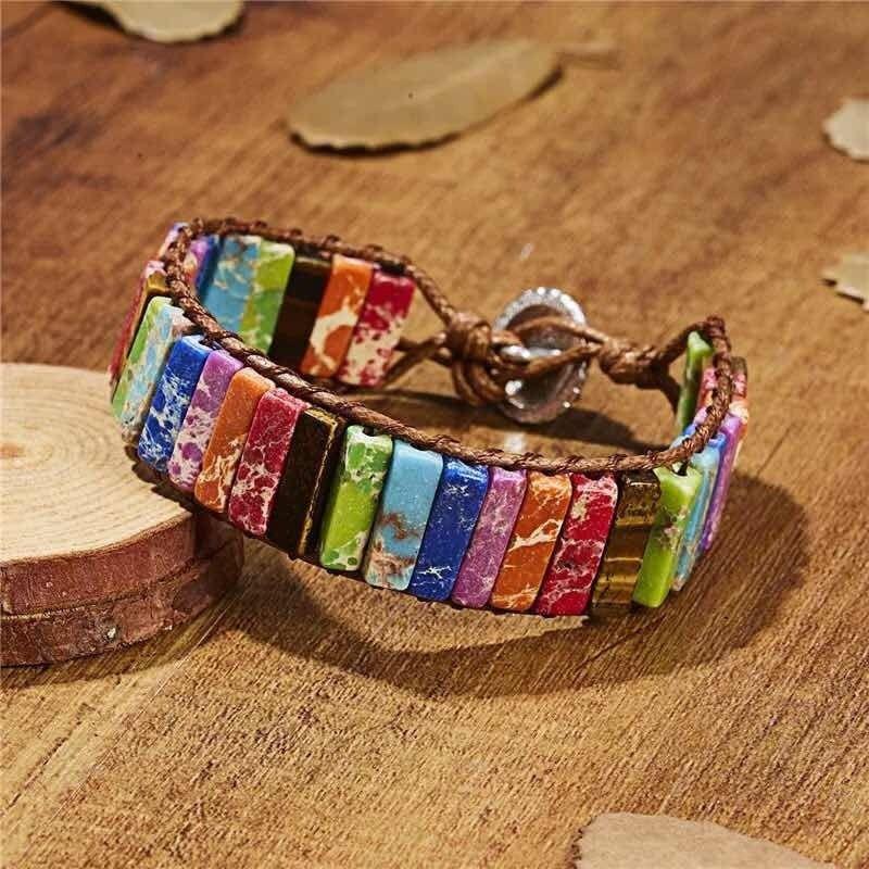 Pulsera Brazalete Piedras Naturales Chakras Moda Natural 18 Cm 0 Mm-2