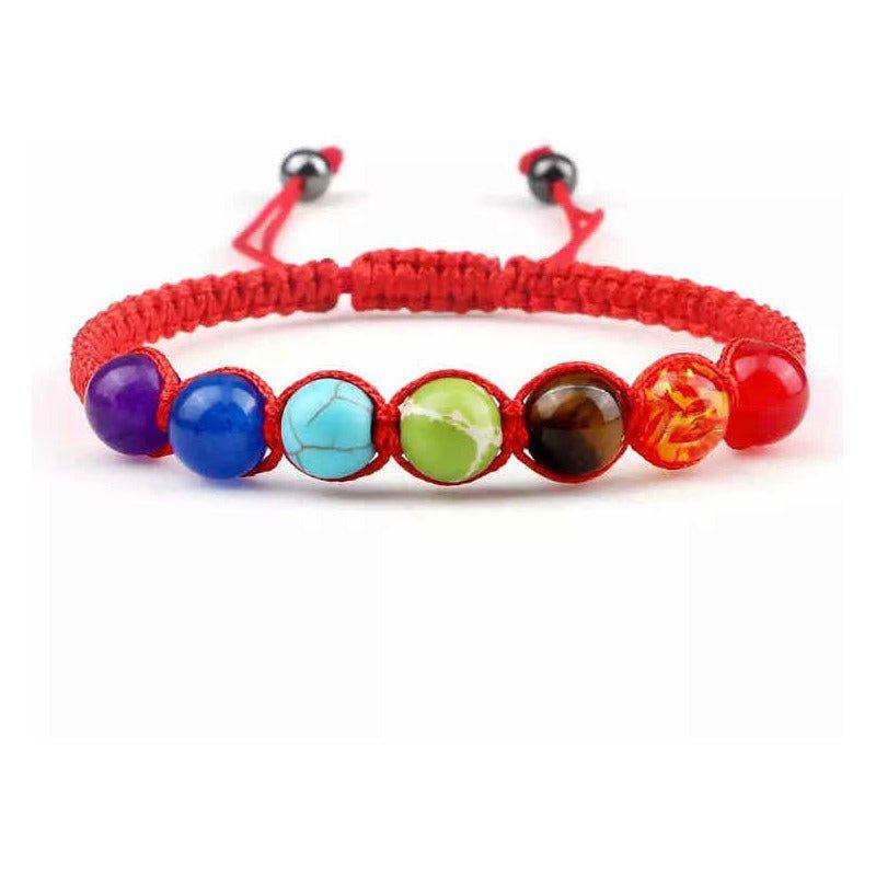 Pulsera Roja De Los 7 Chakras Piedras Amuleto Energía 48.26 Cm-2