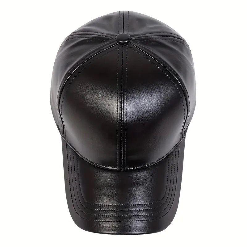 Jockey Gorro Eco Cuero Negro, Gorra Unisex Cuero Vegano-2