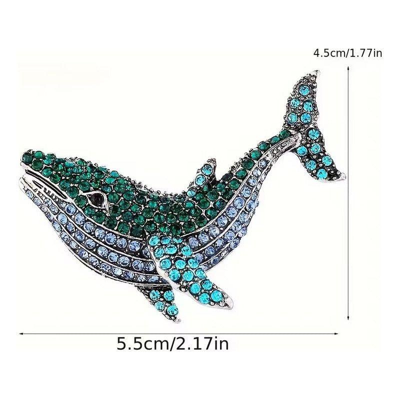 Broche Prendedor Ballena Glam, Accesorio Fino Negro-3