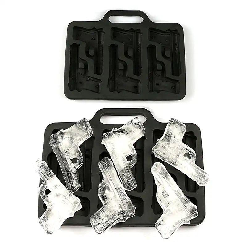 Cubetas de Hielo con Forma de Pistolas, Cubiteras de Hielo Silicona Molde Pistola-3