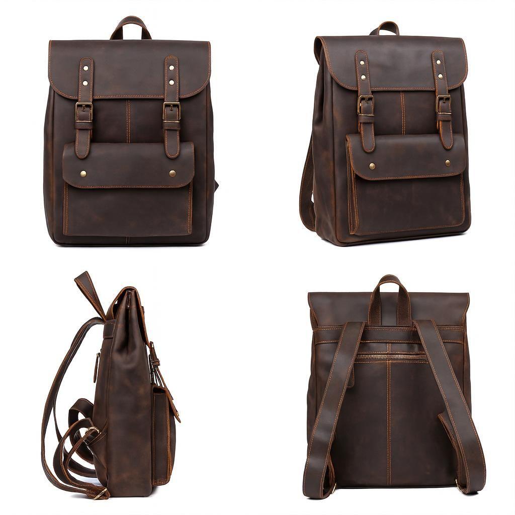 Mochila Estilo Vintage En Cuero Vegano Premium  Resistente-2