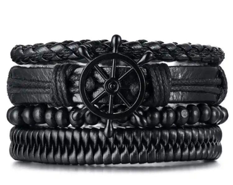 Pulsera Pulsera Eco Múltiple Con Timón Metálico, Brazalete-2