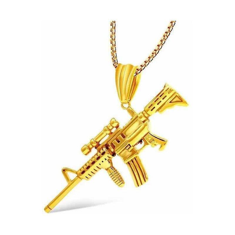 Colgante Forma De Arma - Collar Dorado Colgante Dorado-2