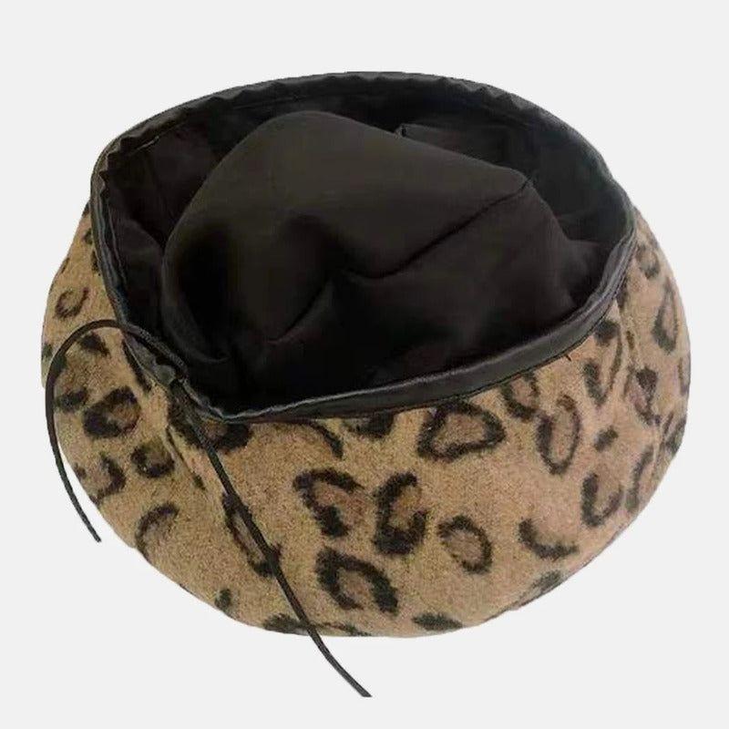 Boina Francesa Modelo Leopardo , Sombrero Animal Print Leopardo Estandar-2