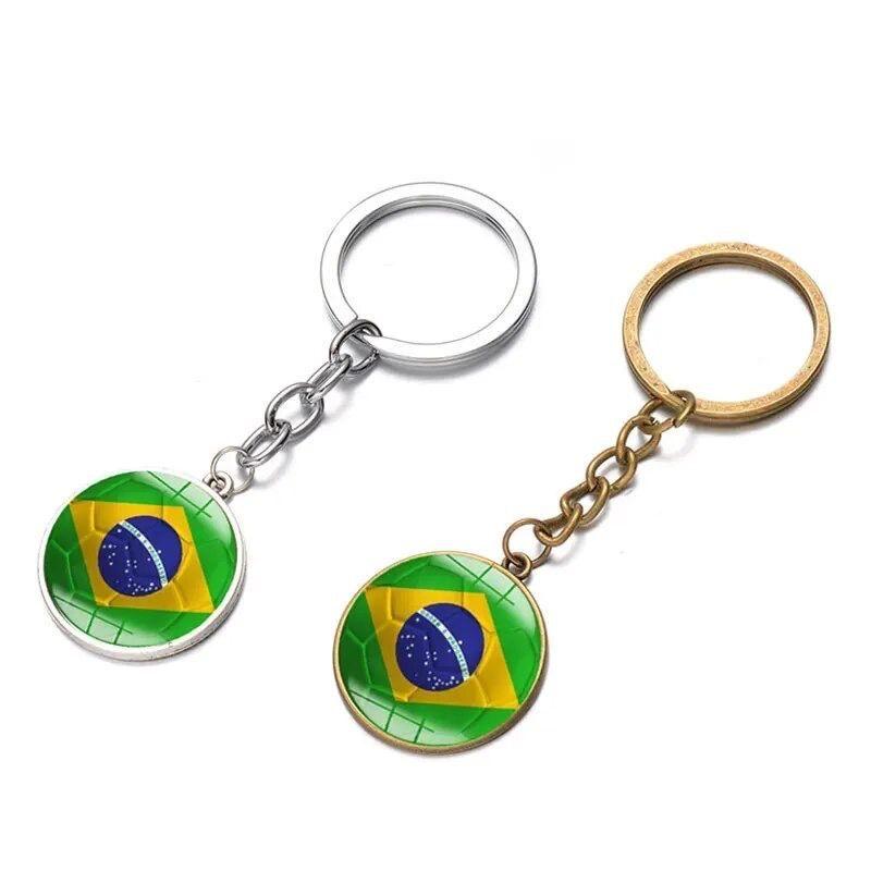 Llavero Futbolero Brasilero, Llavero De Brasil Verde Amarillo-2